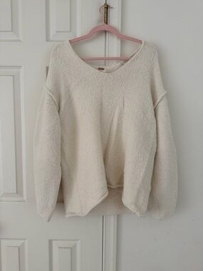 Free People Cozy Cream Baggy Sweater